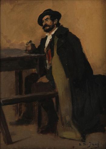 Homme à table by 
																			Edouard de Jans